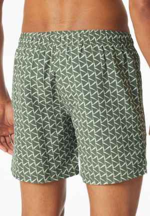Zwemshort met grafisch patroon KAKI