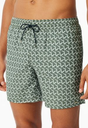 Zwemshort met grafisch patroon KAKI