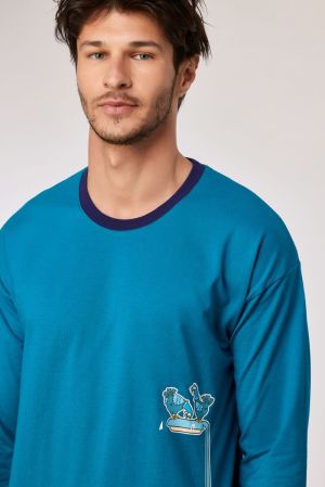 Herenpyjama Duif Wanda GROENBLAUW