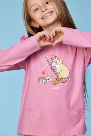 Meisjespyjama Kat Kuki ROZE
