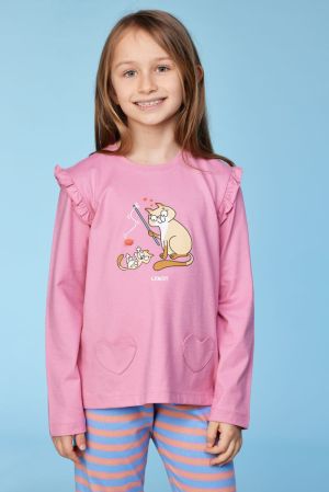 Meisjespyjama Kat Kuki ROZE