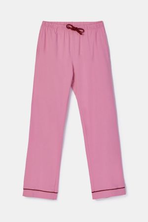 Damespyjama doorknoopshirt ROZE