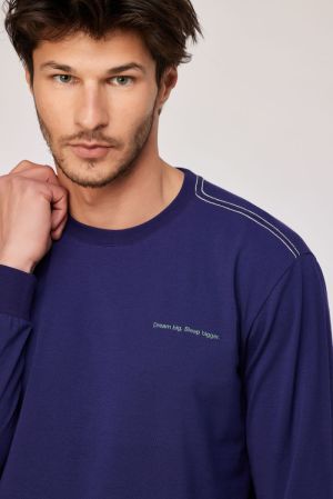Herenpyjama Dream big DONKERBLAUW