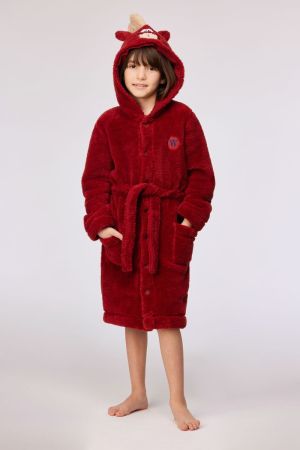 Unisex kamerjas fleece DONKERROOD