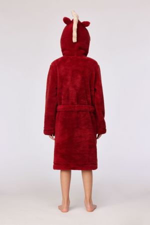 Unisex kamerjas fleece DONKERROOD