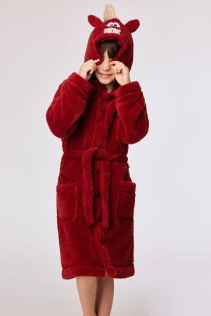Unisex kamerjas fleece DONKERROOD
