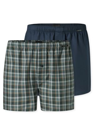 Boxershorts 2-pack GROEN-BLAUW