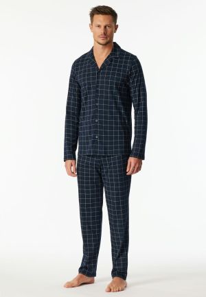 Lange pyjama fine interlock NACHTBLAUW