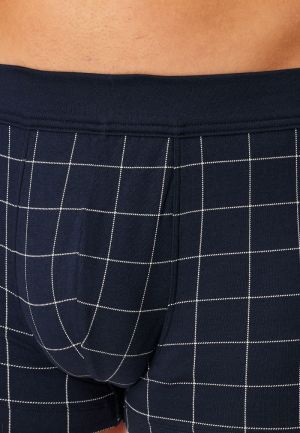 Short fijne geruit NACHTBLAUW