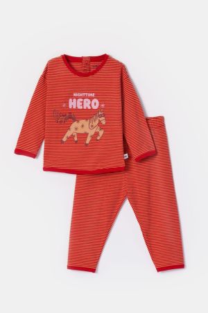 Babypyjama Nighttime Hero ROOD-ORANJE