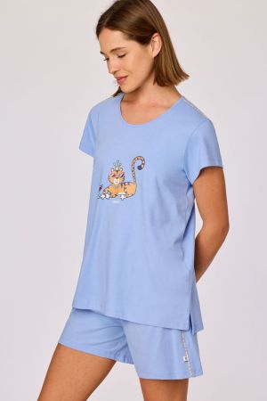 Damespyjama BLAUW