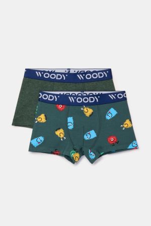 Woody jongens short, duo pak GROEN