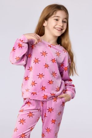 Meisjespyjama sterrenprint ROZE