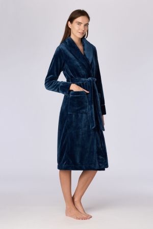 Dames kamerjas fleece DONKERBLAUW