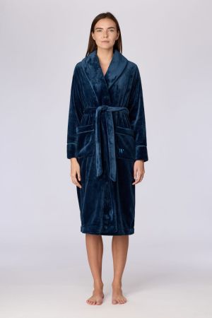 Dames kamerjas fleece DONKERBLAUW