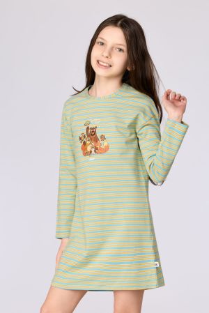 Nachtkleed gestreept GROEN