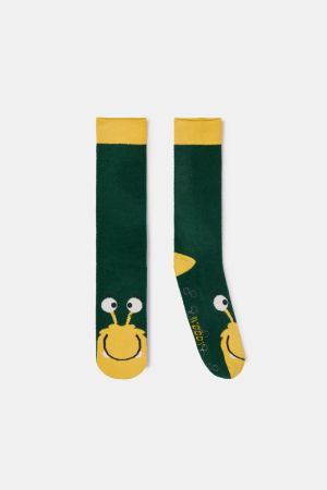 Warme kousen met anti-slip GROEN