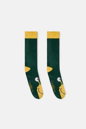 Warme kousen met anti-slip GROEN