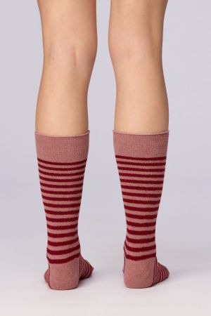 Warme kousen met anti-slip BORDEAUX