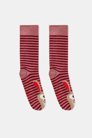 Warme kousen met anti-slip BORDEAUX