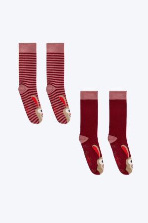 Warme kousen met anti-slip BORDEAUX